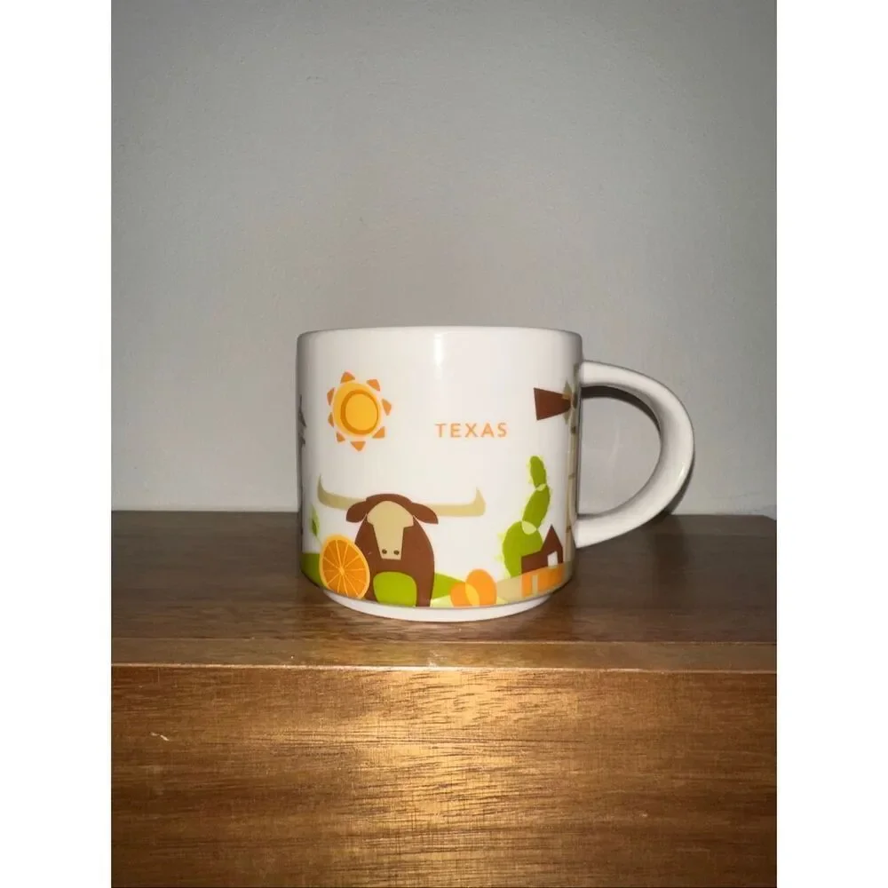 Starbucks Mug Texas You Are Here 2015 14oz Coffee Cup Orange
